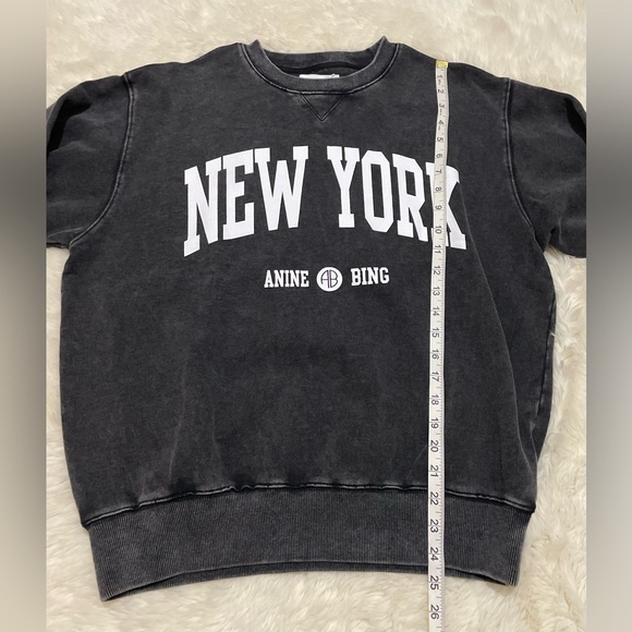 NEW Anine Bing Ramona New York Sweatshirt, Black, Women’s Medium - Picture 11 of 11